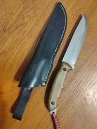 Нож стальной в кожаном чехле 25 см.