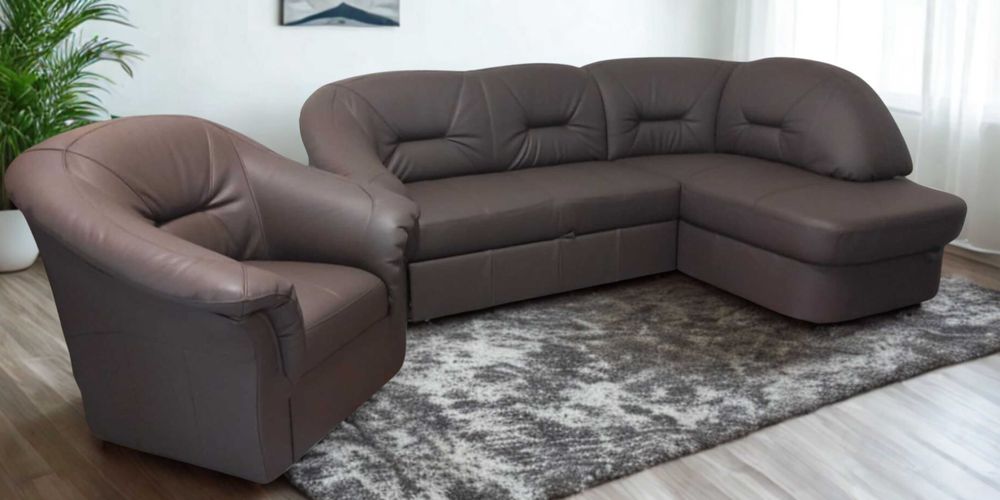 Narożnik Fresh z fotelem skóra naturalna dostępne od ręki