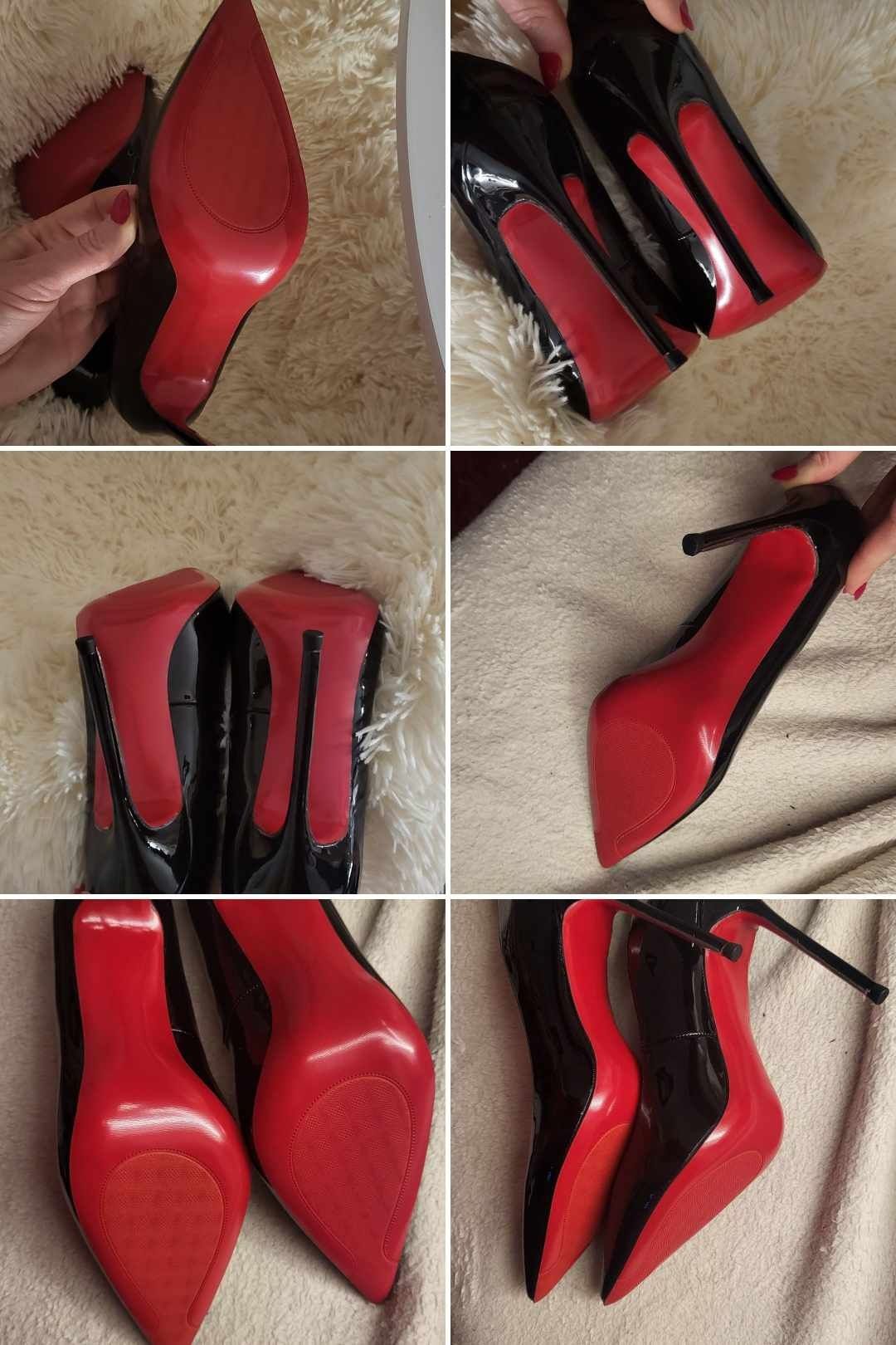Szpilki 12 cm czerwone spody 38/39 a'la Louboutin