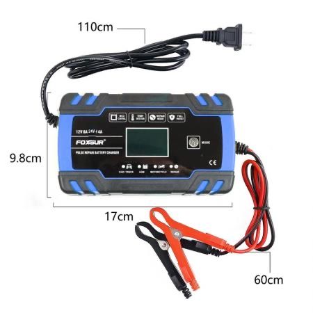 Foxsur Зарядное устройство для автомобильного аккумулятора 6-150Ah