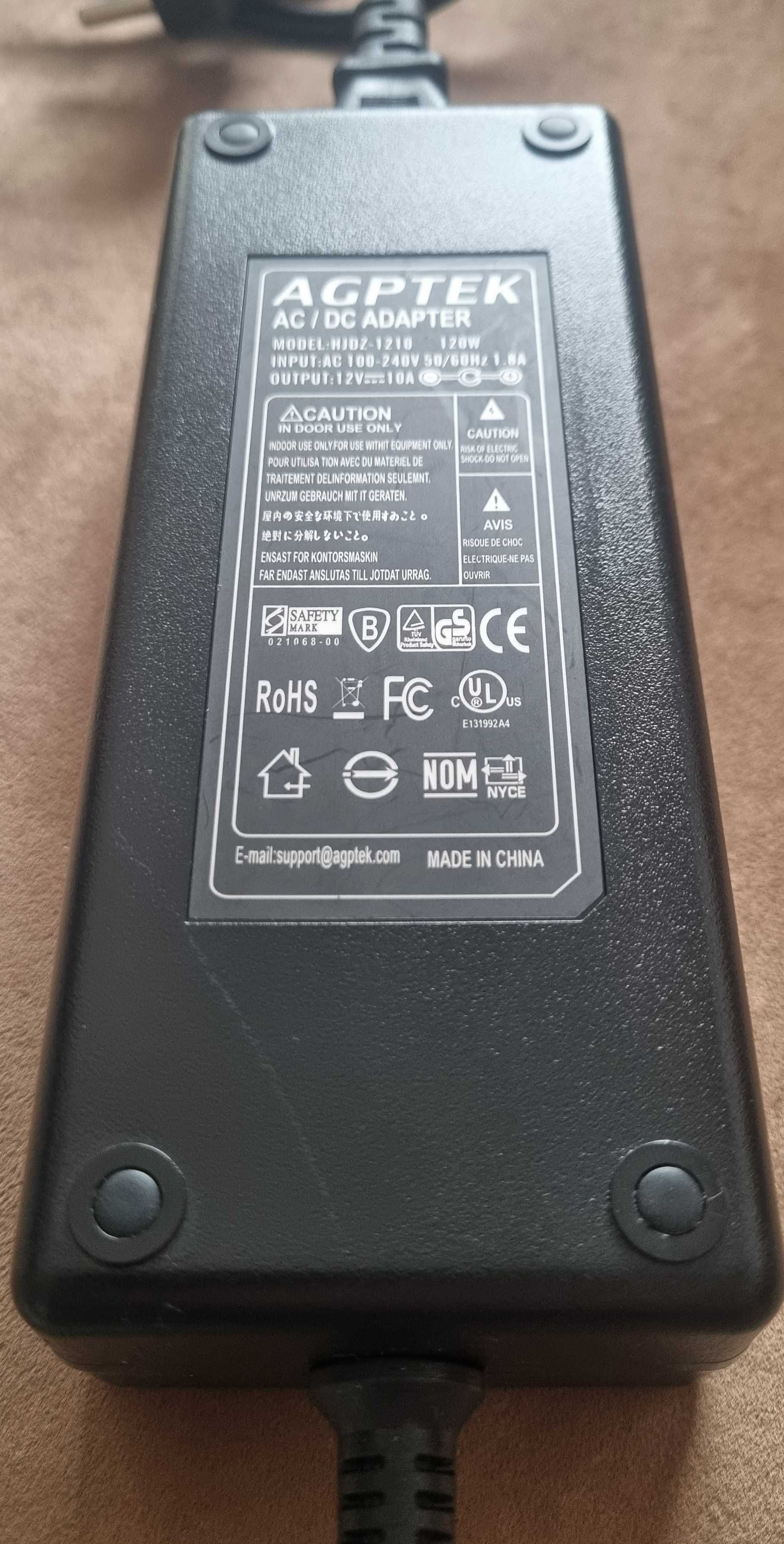 Adapter 100- 240 V na 12 V/10A na gniazdo zapalniczki AGPTEK HJDZ-1210