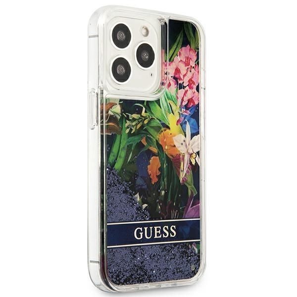 Guess Guhcp13Llflsb Etui iPhone 13 Pro / 13 - Niebieski Liquid Glitter