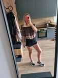 Boho bluzka w kwiaty hiszpanka Bershka odkryte ramiona