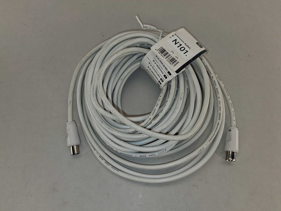 N101 Kabel Antenowy Hama Wysokiej Jakości 10 Metrów Biały