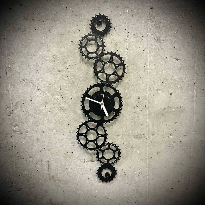 Zegar z zębatek rowerowych - unikat, rękodzieło, loft, upcycling