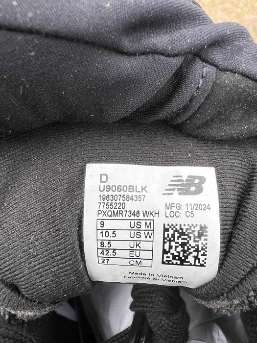 ОРИГІНАЛ! New Balance 9060 Black/Grey 40.5 41 42 42.5 43 44 | U9060BLK