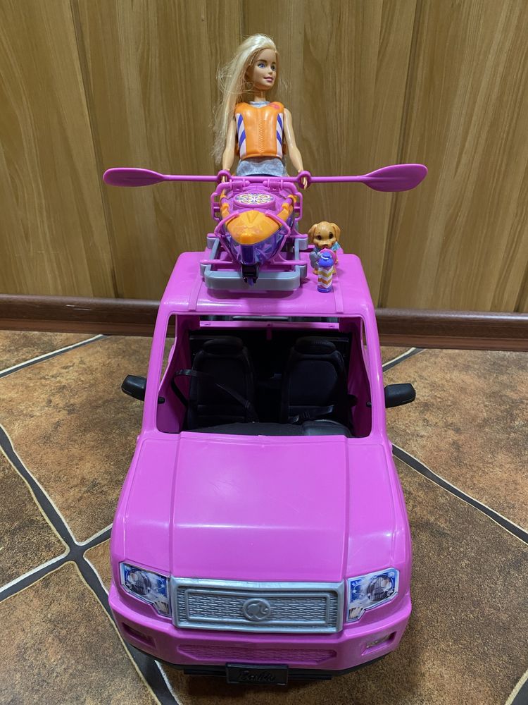 Lalka barbie camper pick-up kajak