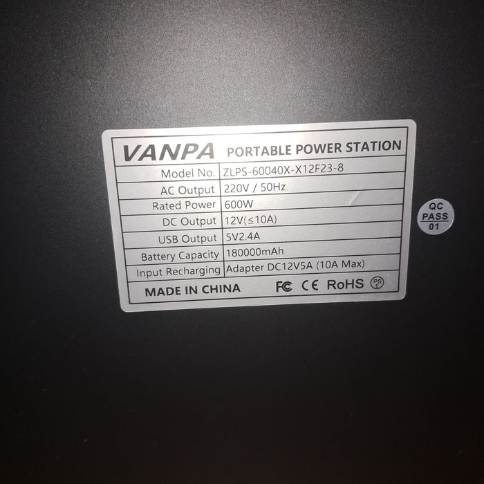 Зарядная станция Vanpa 600(1000max)W 180000mah