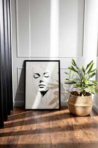 Plakat na Ścianę Obraz Kobieta Minimalizm Czarno-Białe 40x60 cm