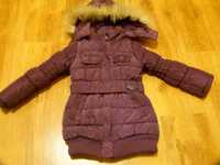 rozm 104 TirriKid kurtka płaszcz zimowy fioletowy gruby