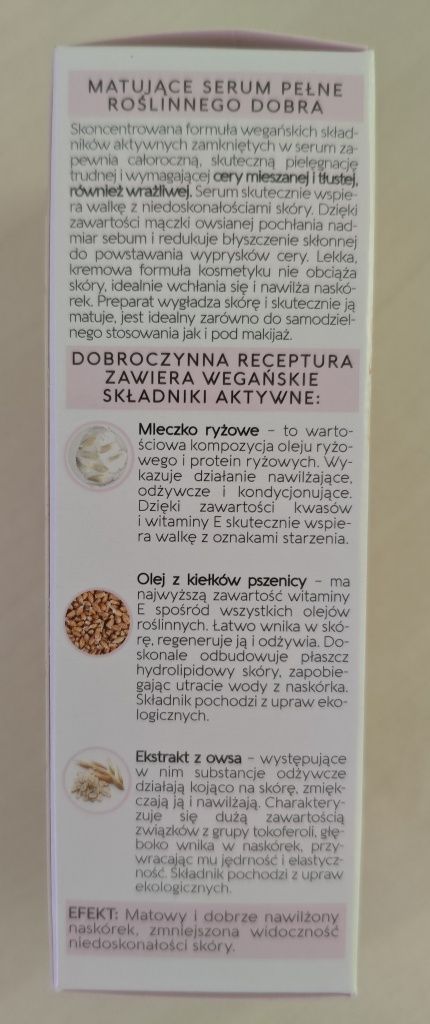 VEGAN MUESLI Serum matujące dla cery mieszanej - 30 ml
