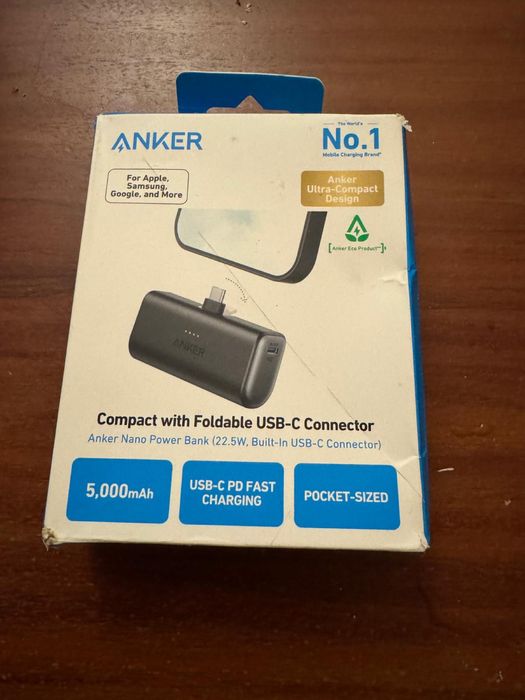 Mini nano Powerbank Anker 5000 mAh 22,5 W USB-C Samsung iPad  iPhone