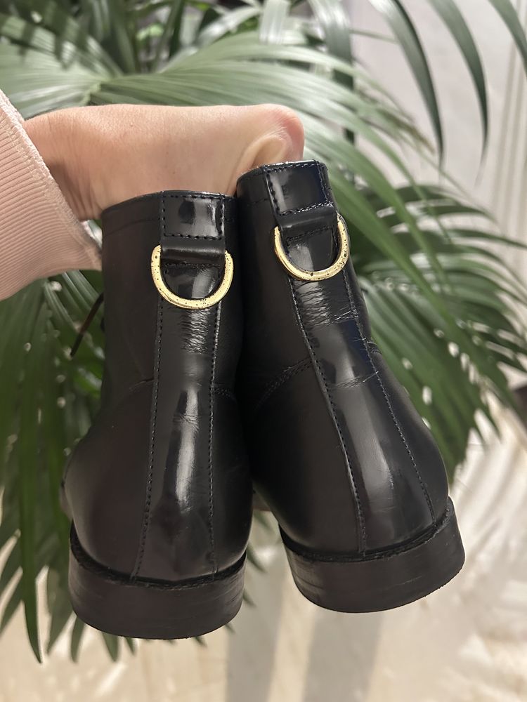 Botki skórzane buty H by Hudson r 41 damskie granat premium