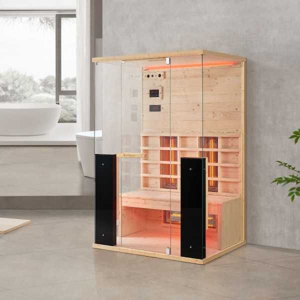 Sauna na podczerwien infrared infrarot kabina LED szklana dotyk LCD