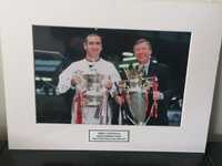 Fotografia do Eric Cantona e Sir Alex Ferguson, época 1995_1996