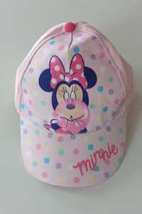 Disney Minnie czapka z daszkiem na lato różowa pudrowa w kropki