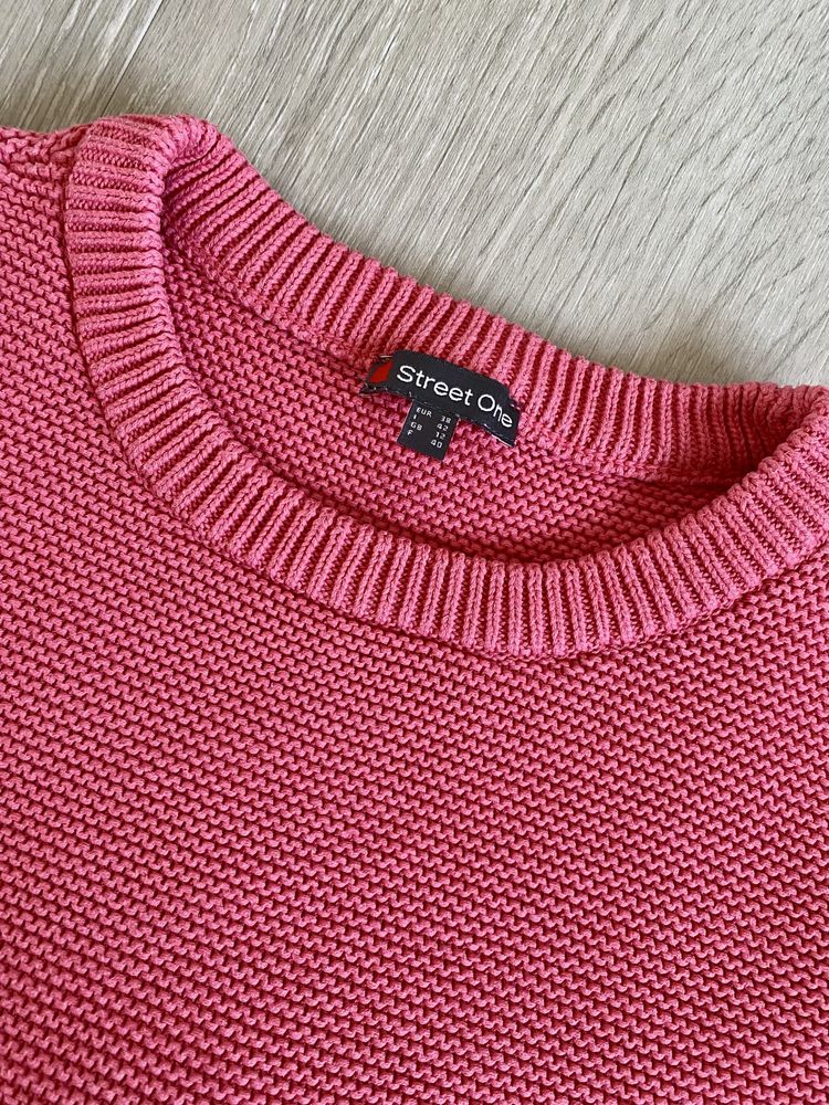 Sweter intensywny cukierkowy róż wiosenny M