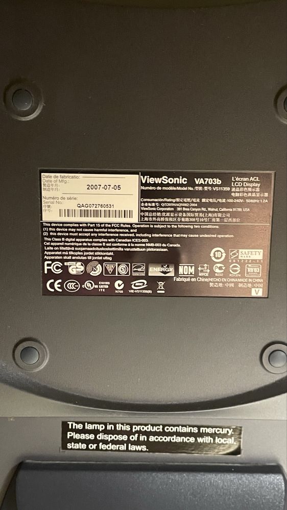 Монітор ViewSonic VA703b