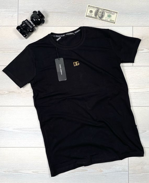 Dolce Gabbana брендовая мужская футболка черная унисекс