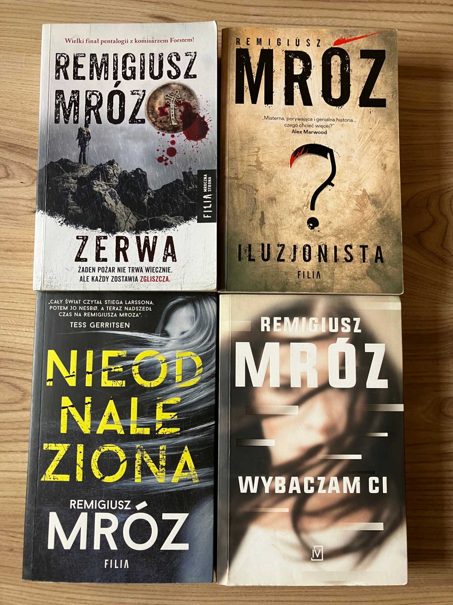 Remigiusz Mróz, seria z Zaorskim i Burzyńską 3 książki + 4 dodatkowe