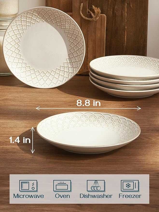 Ceramiczne talerze DOWAN 22 cm – do zmywarki i mikrofalówki