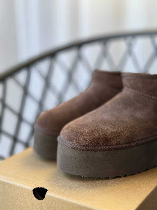 Розпродад Шоколадні Угги Ugg Classic Ultra Mini 5 cm platform Уги Ульт