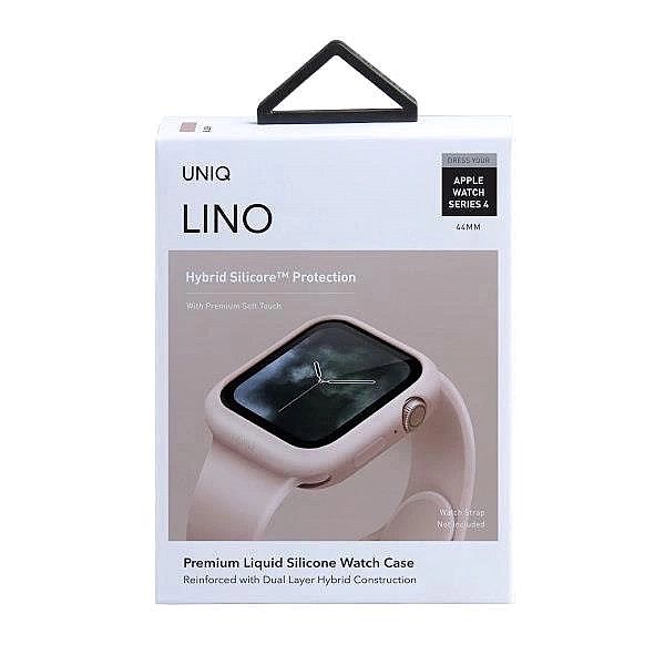 Etui Uniq Lino na Apple Watch 4 / 5 / 6 / SE 44mm - różowe