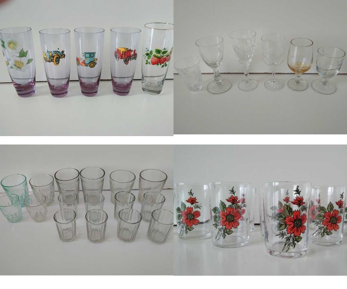 стаканы рюмки бокалы фужеры с позолотой марганцевое стекло ретро СССР