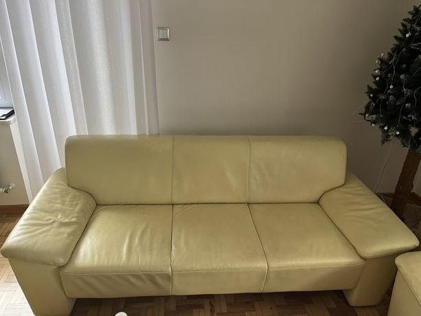 Komplet mebli skóra sofa fotel