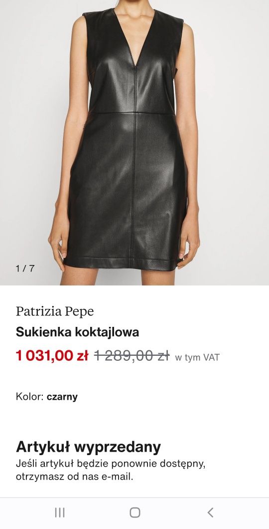 Sukienka Patrizia Peppe M ekoskora nowa