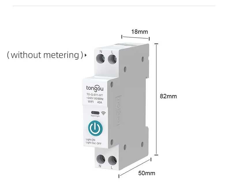 Tongou Tuya Zigbee 16A Przełącznik DIN bezpiecznik S