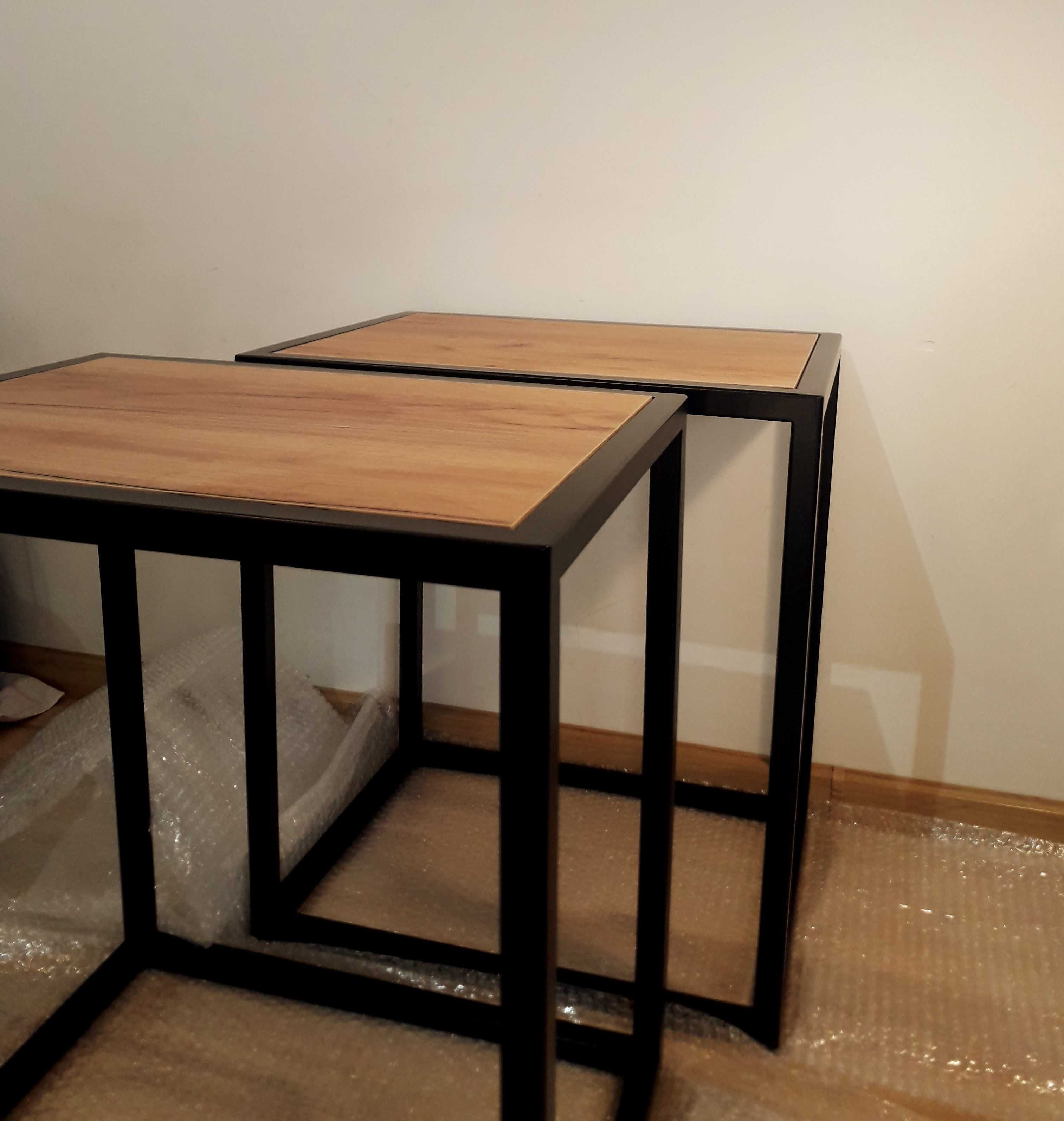 Dwa stoliki LOFT industrialne - NOWE