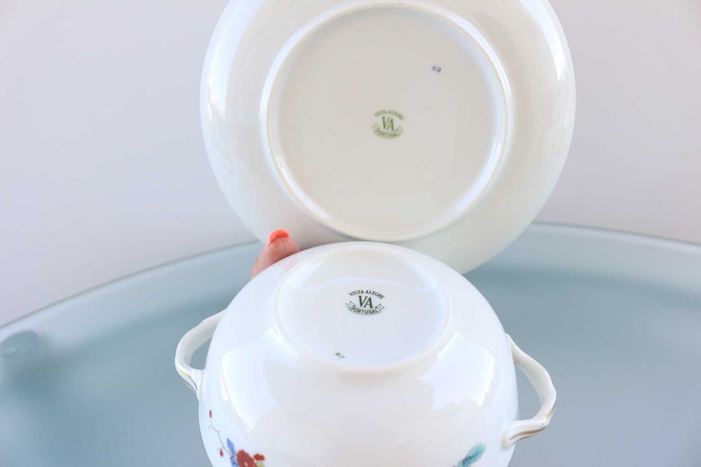 Chávena Consomé com Prato Coleção Rock Garden Vista Alegre 1980