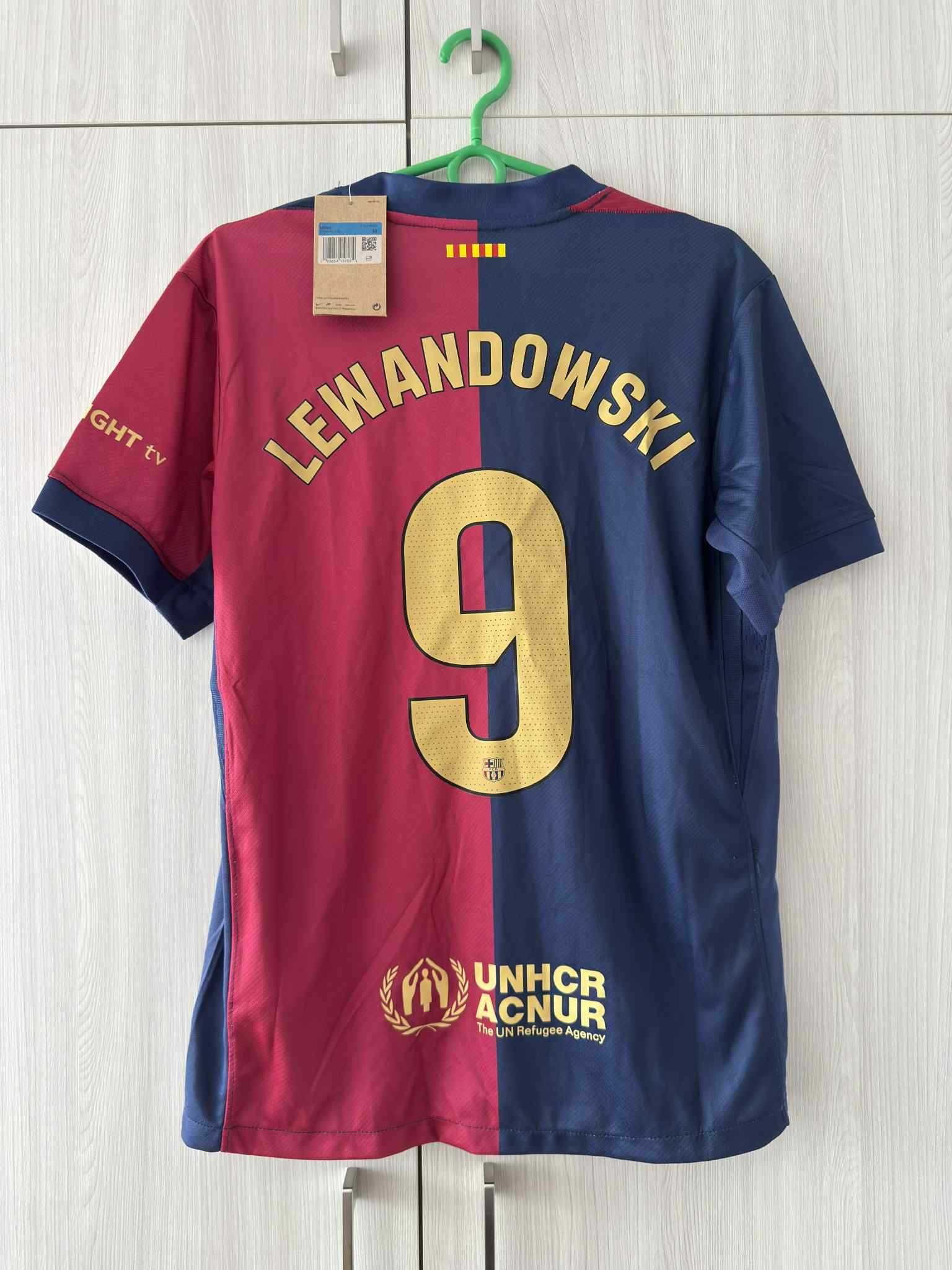 Nowa koszulka piłkarska FC Barcelona 24/25 LEWANDOWSKI rozmiar M