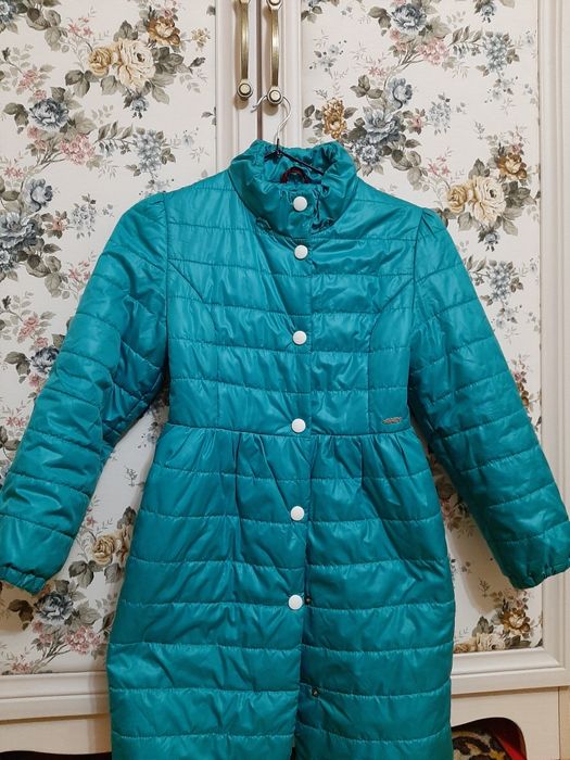 Пальто пальтишко бирюзовое для девочки весеннее