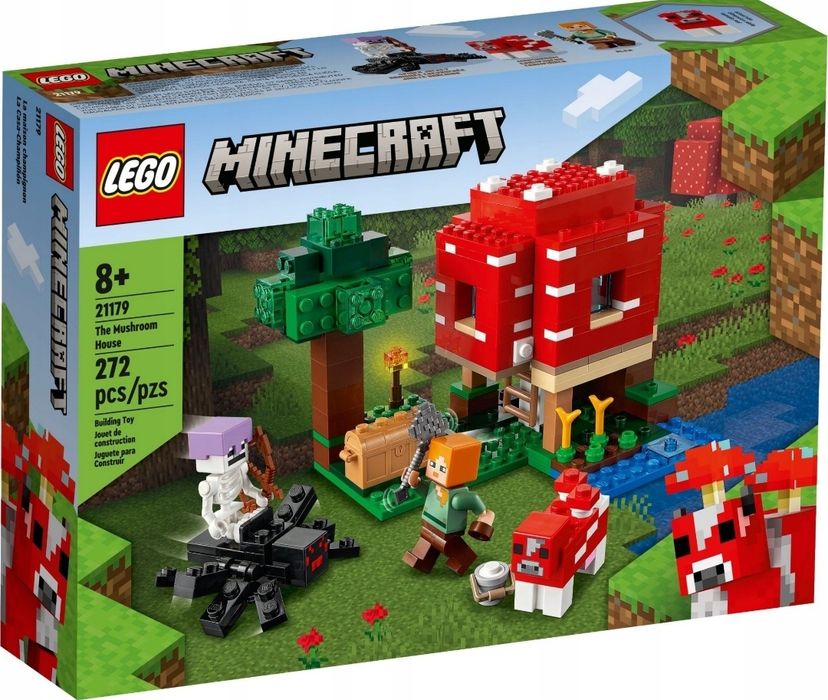 LEGO MAINCRAFT 21179 - Domek w grzybie Zestaw Klocki +TORBA Prezentowa