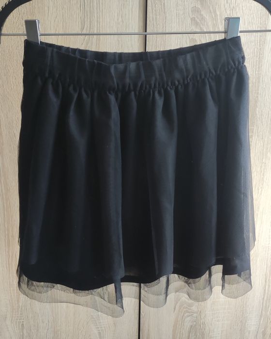 Czarna spódnica Krótka Tiul Rozkloszowana H&M S M
