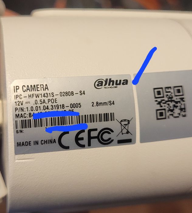 Dahua HFW14312 kamera poe