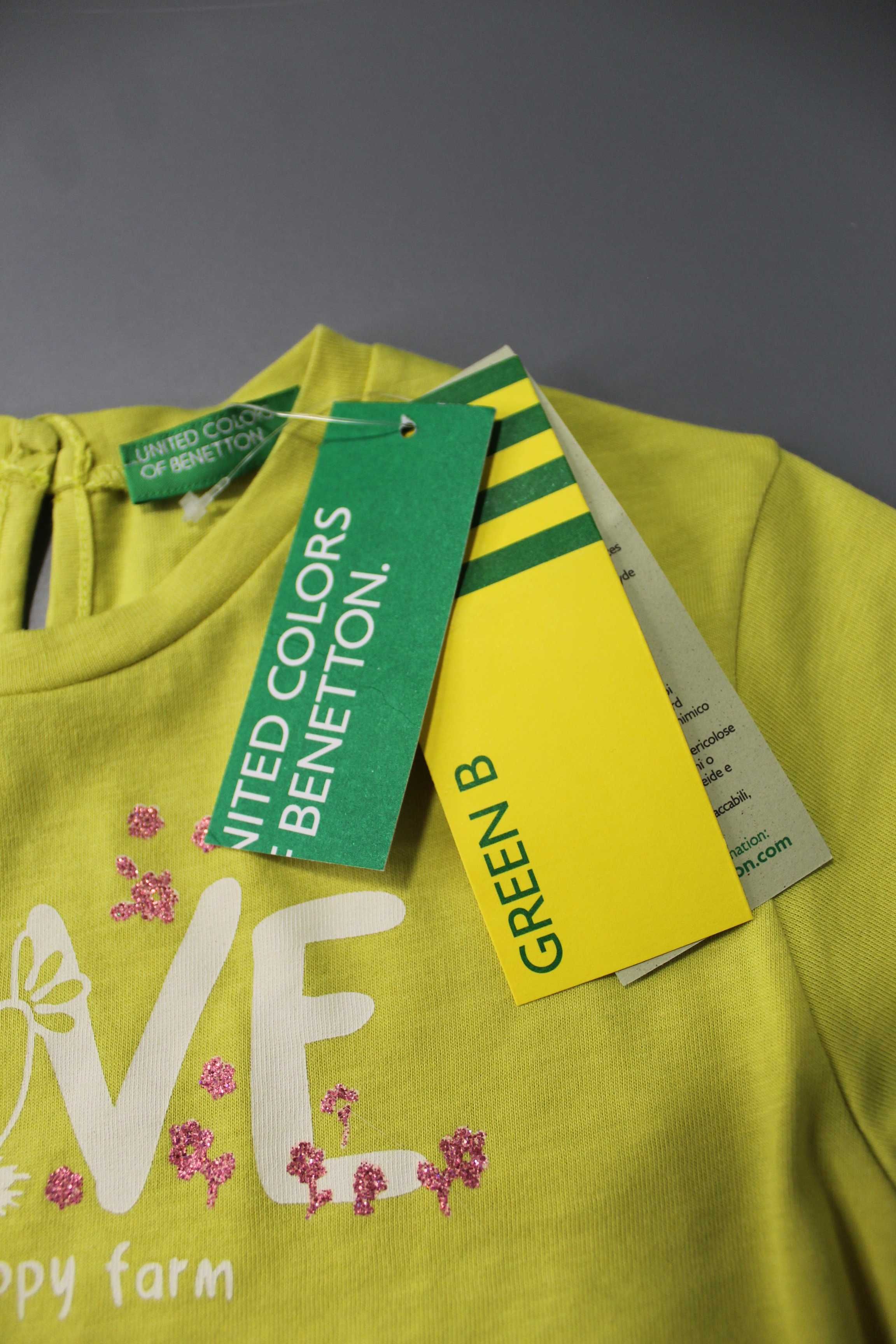 Оригінальна футболка з сертифікованої бавовни від Benetton, 3-4 р.