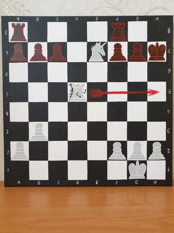 Картина акрил Шахматы "Ход белых"