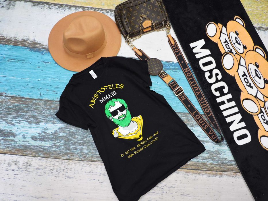 Gildan Czarny t shirt print M