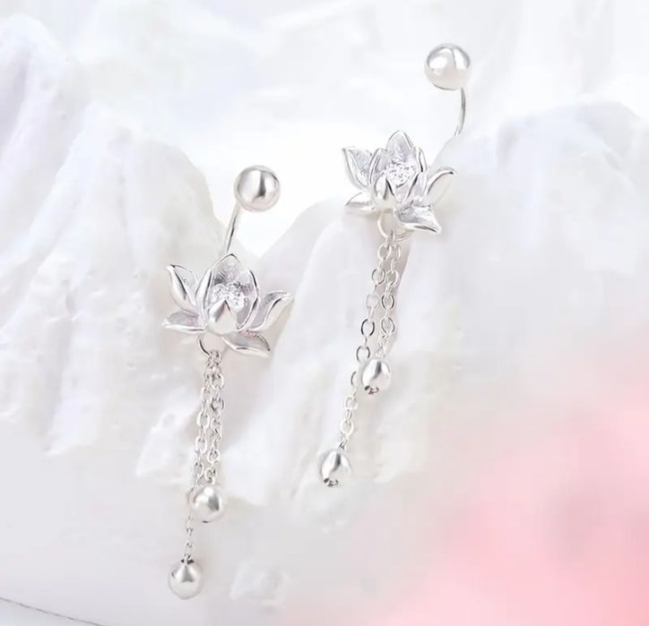 Стильні сережки "лотос"