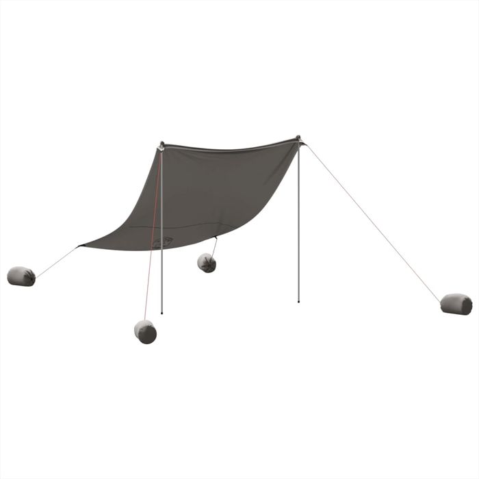 Vidaxl Zadaszenie Na Plażę, Z Obciążnikami, Szare, 214X236 Cm