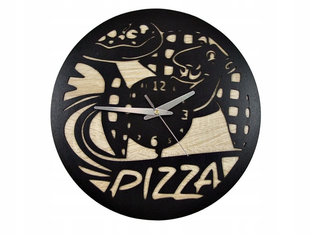 Zegar Do Kuchni Pizza Ścienny Cichy Mechanizm Magnolit