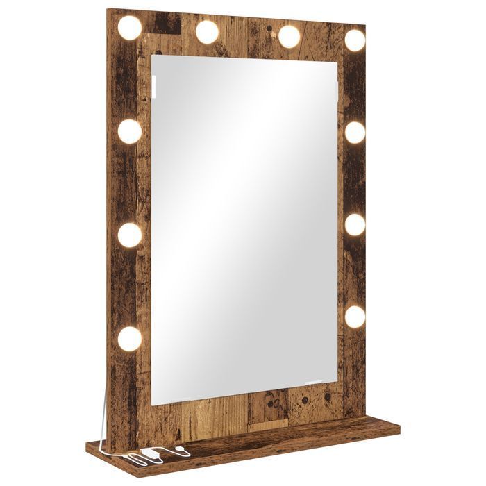 Vidaxl Lustro Toaletki Stare Drewno Drewno Lite 70 X 50 X 18 Cm Lustro