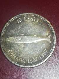 10 centów Kanada srebro 1967