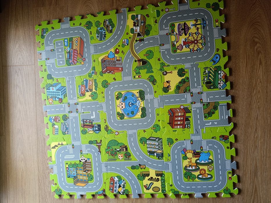 Piankowa mata, puzzle miasto, mata z ulicami