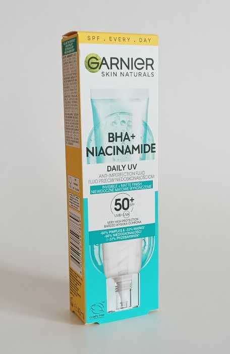 Fluid przeciw niedoskonałościom Garnier BHA + Niacynamide Daily UV SPF