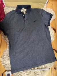 Hollister t-shirt koszulka polo z logo r L stretch