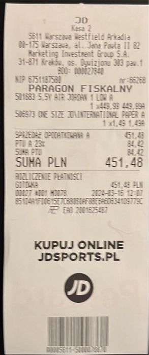 Air Jordan 1 Low Rozmiar 38